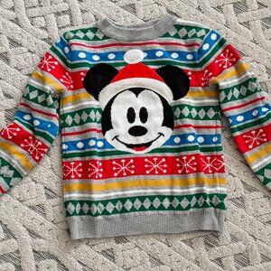 Kid's Disney Mickey Ugly Christmas Holiday Sweater Sz 4